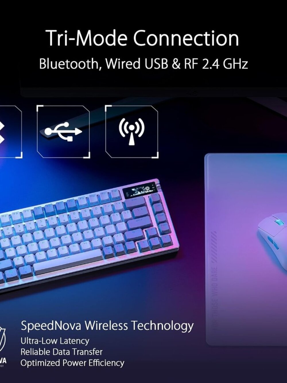 ASUS ROG Azoth Wireless Mechanical Gaming Keyboard -75% TKL, Snow Linear - White - Picture 3 of 8